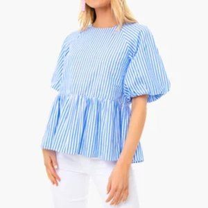 Pomandor Palace Blue Stripe Saylor Top